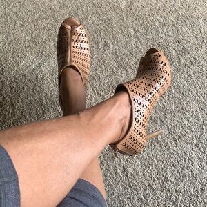 Ann Taylor Cutout Leather Heeled Booties
